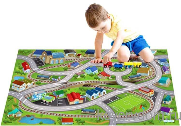 Детский развивающий 3D ковер с дорогами ГОРОДОК 86132