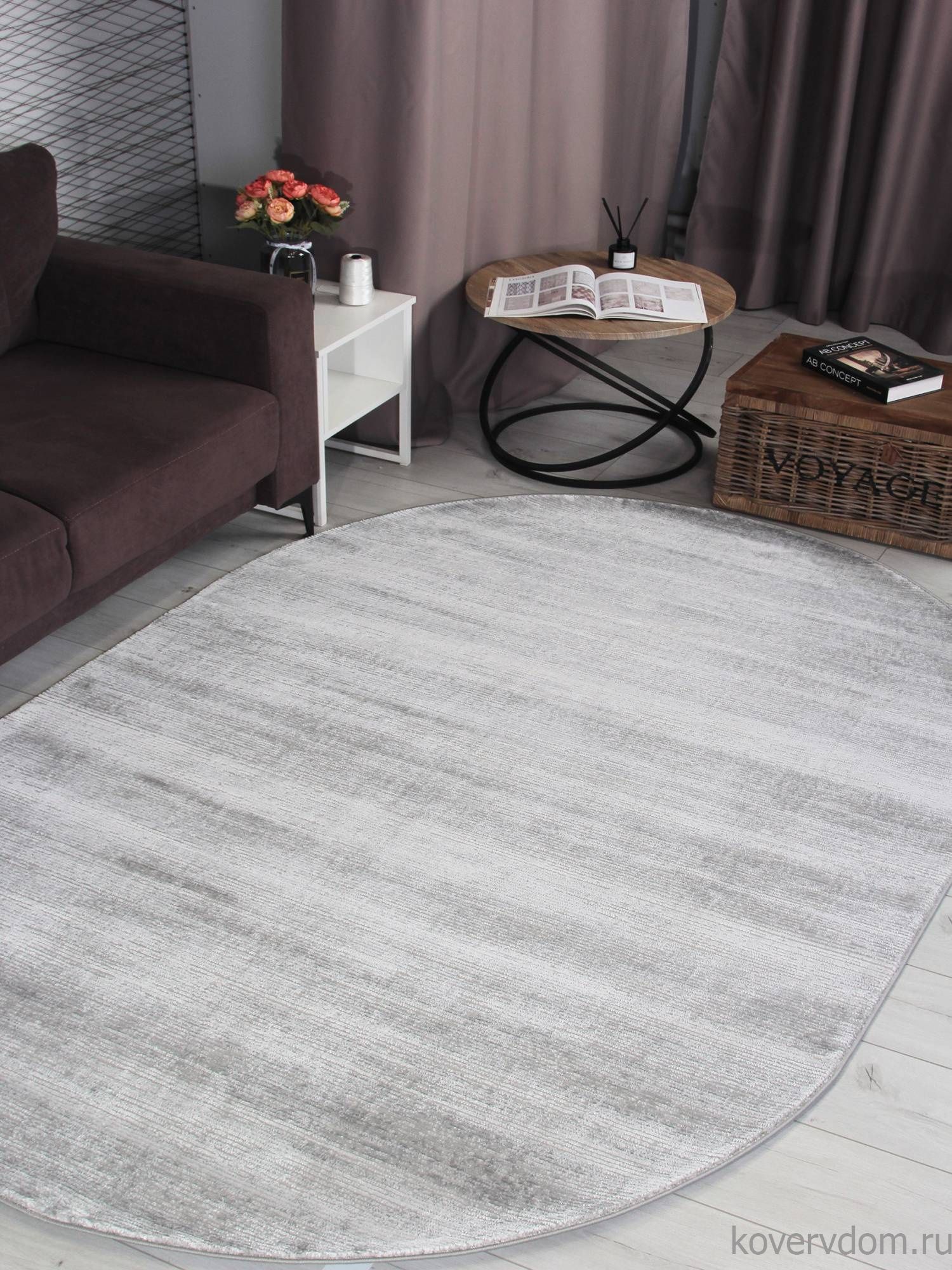 Ковер NENSI GL092G GREY / GREY Овал