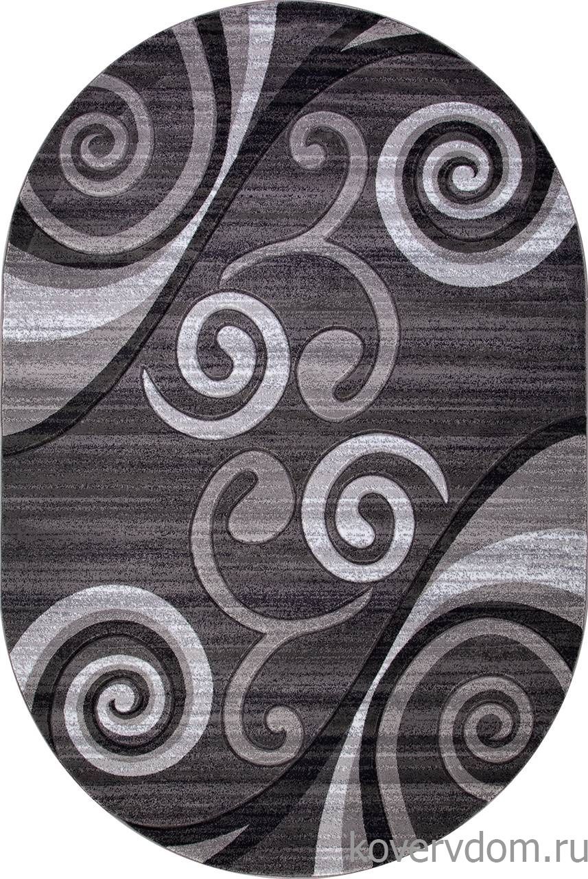 Ковер MEGA CARVING d263 GRAY Овал