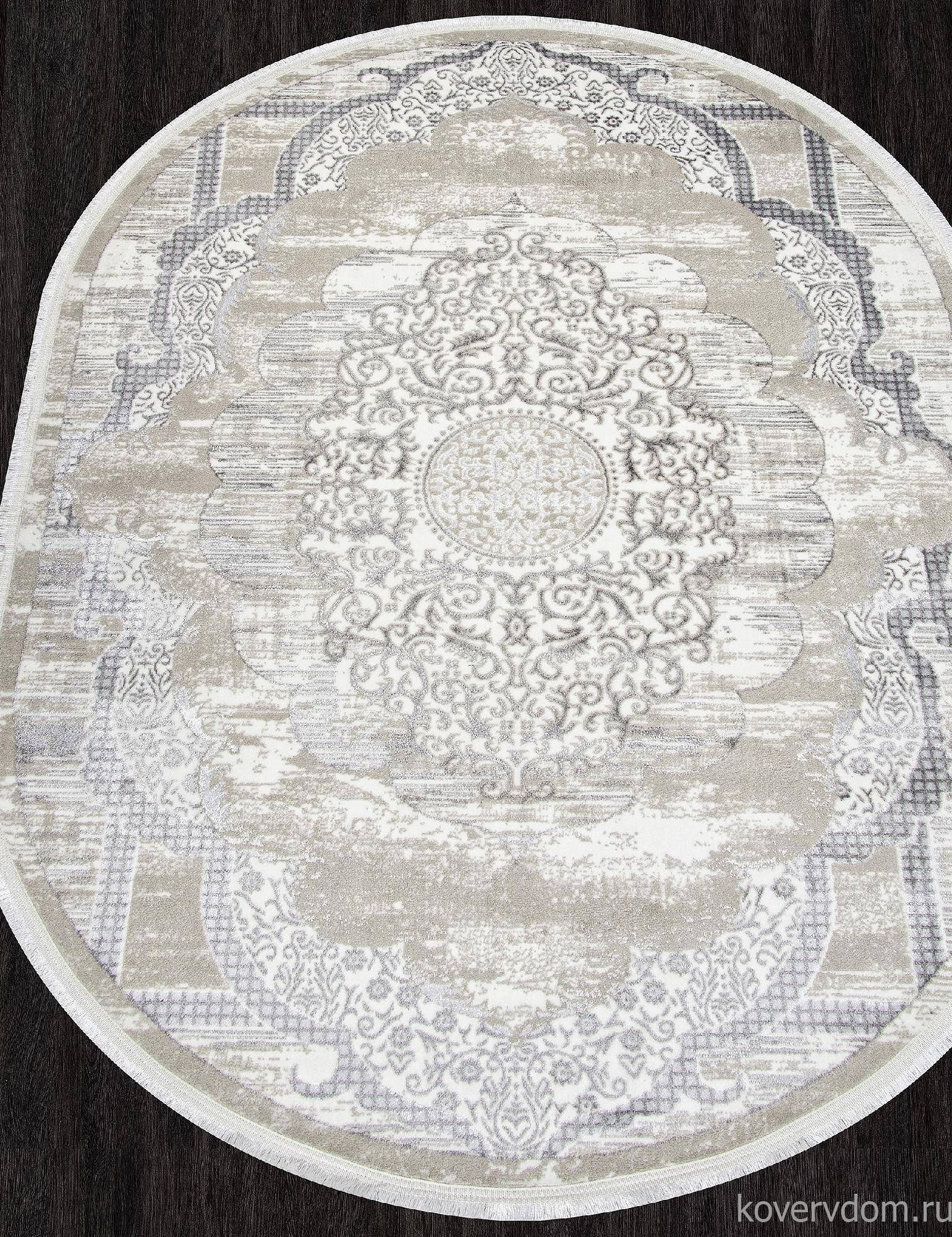 Ковер ALFANI-A Q018A GREY FDY / CREAM SHRINK Овал Ковер ALFANI-A Q018A GREY FDY / CREAM SHRINK Овал
