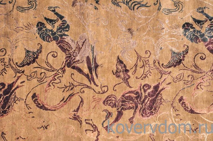 Ковер ручной работы из шелка и шерсти Silk-Wool Zardozi A Brown Ковер ручной работы из шелка и шерсти Silk-Wool Zardozi A Brown
