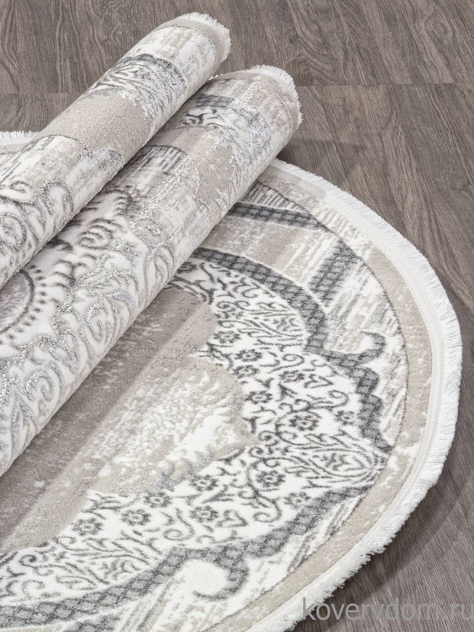 Ковер ALFANI-A Q018A GREY FDY / CREAM SHRINK Овал Ковер ALFANI-A Q018A GREY FDY / CREAM SHRINK Овал