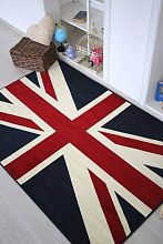 Разноцветный круглый ковер Британский флаг темно-синий